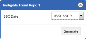 Ineligible Trend Report popup